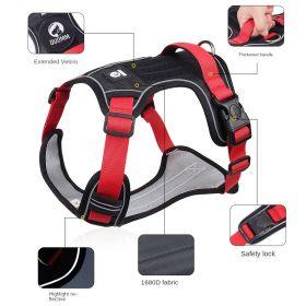 dog Harnesses; Cross border New Pet Towing Rope Vest Large Dog Chest Strap Reflective Explosion proof Flushing Dog Towing Rope (colour: black, Specification (L * W): S)