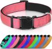 Reflective Dog Collar; Soft Neoprene Padded Breathable Nylon Pet Collar Adjustable for Medium Dogs